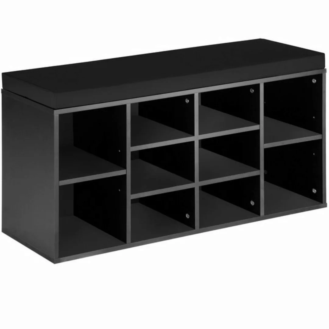 Schuhschrank mit Sitzpolster 103,5x48x30cm - schwarz/eiche hell günstig online kaufen