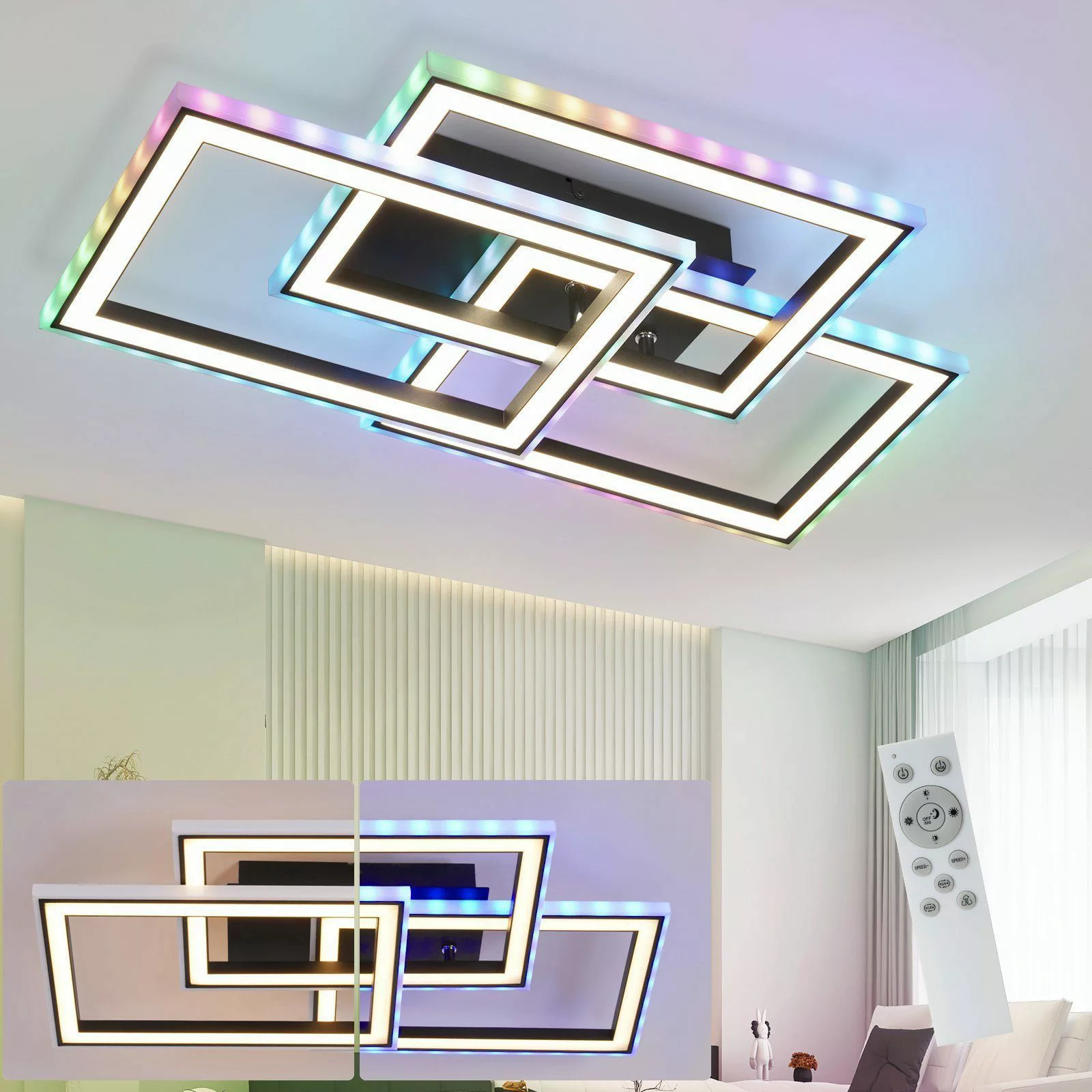 Nettlife LED Deckenleuchte Schlafzimmer RGB Dimmbar günstig online kaufen