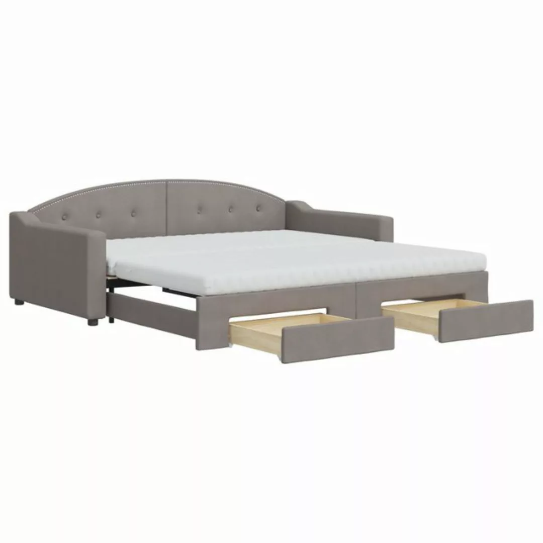 vidaXL Gästebett Gästebett Tagesbett Ausziehbar mit Schubladen Taupe 100x20 günstig online kaufen