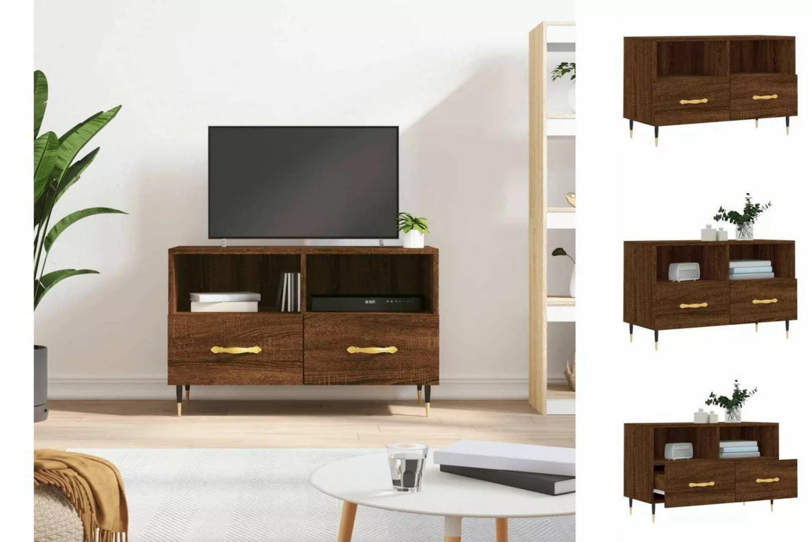 vidaXL TV-Schrank TV-Schrank Braun Eichen-Optik 80x36x50 cm Spanplatte günstig online kaufen