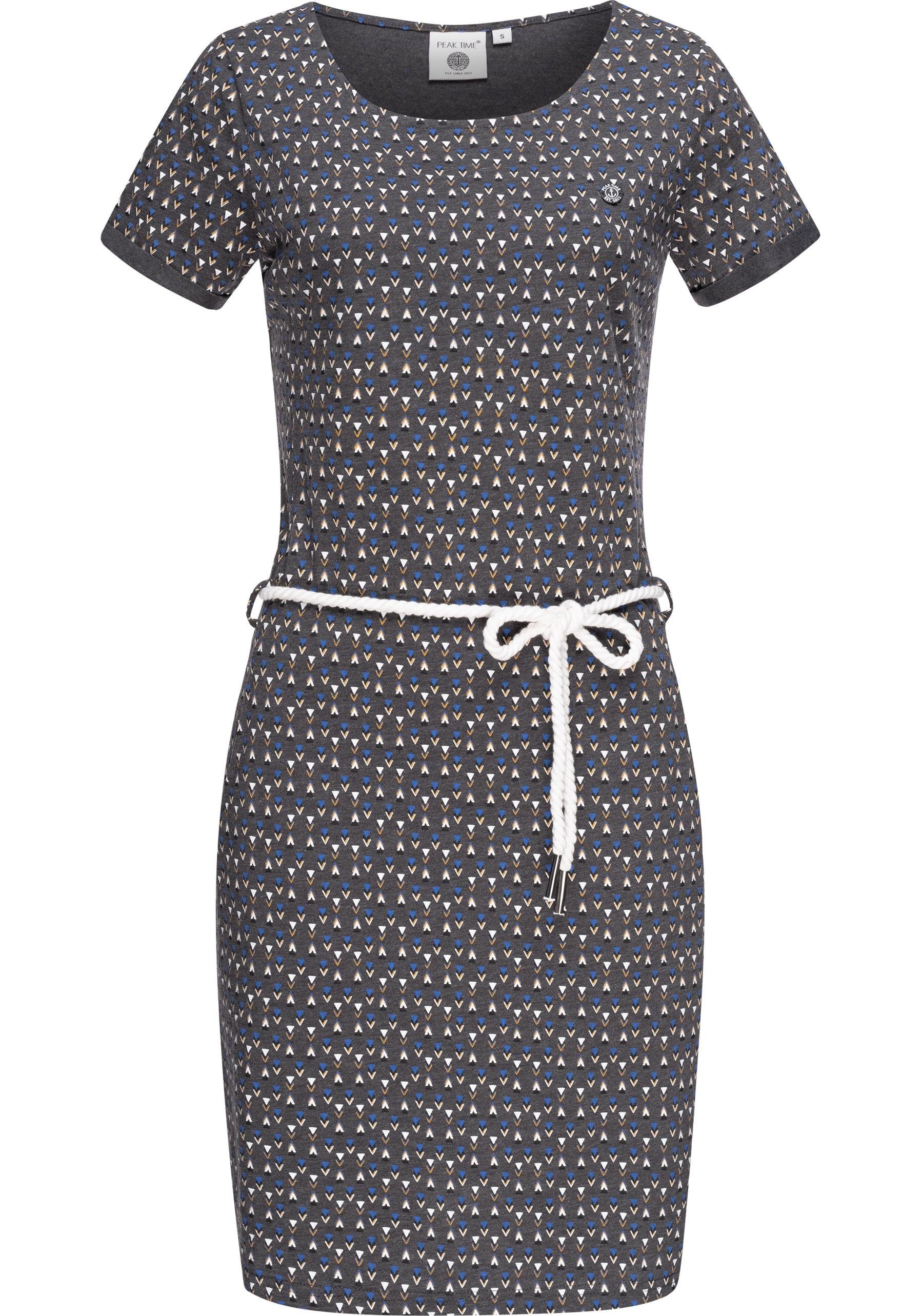PEAK TIME Sommerkleid "L80022", leichtes Jersey Strandkleid mit Kordel günstig online kaufen