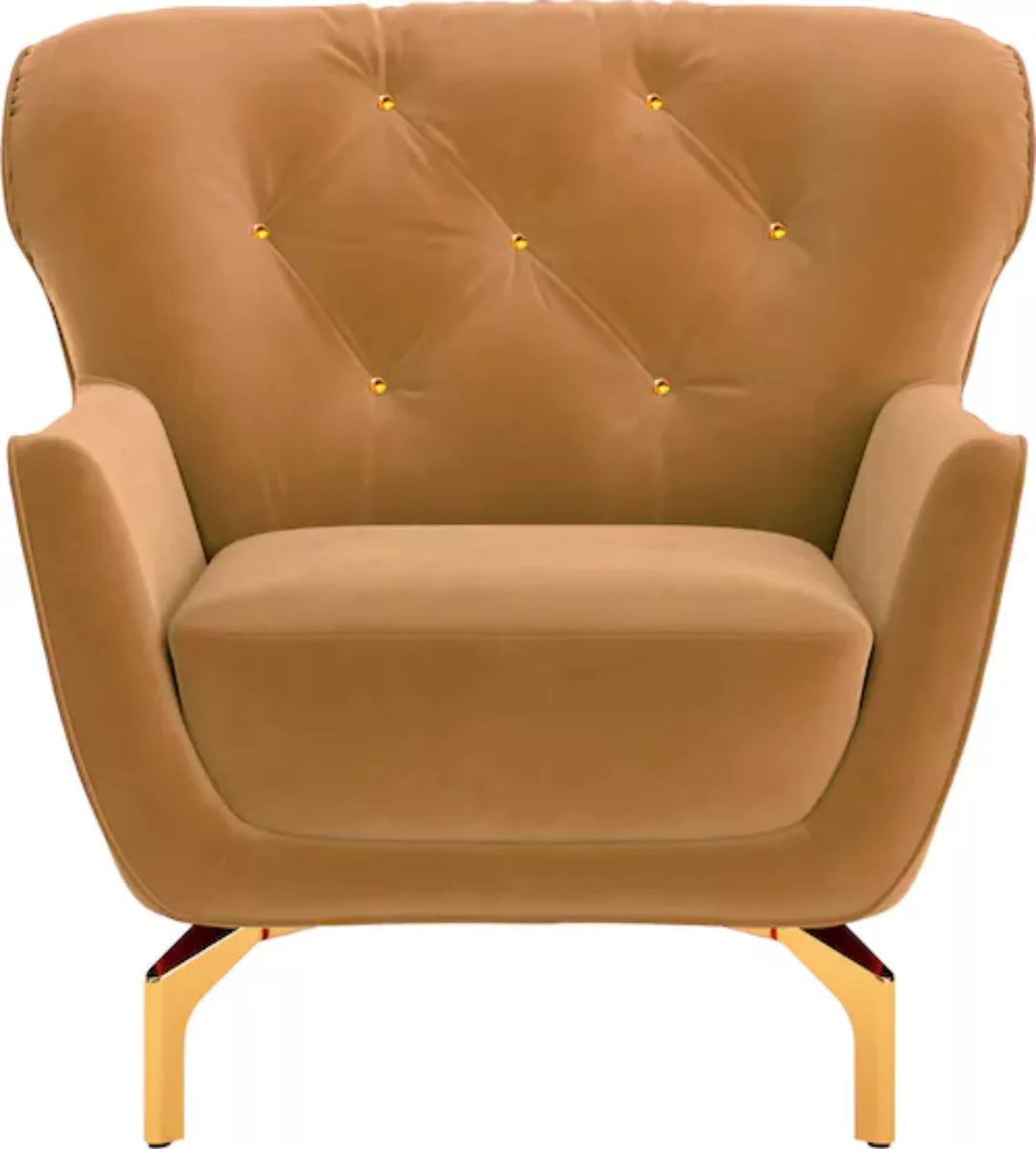 sit&more Sessel "Orient 3 V", inkl. 1 Zierkissen mit Strass-Stein, goldfarb günstig online kaufen