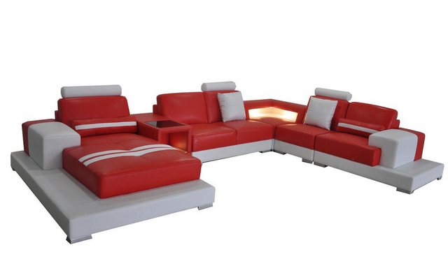 Xlmoebel Sofa Leder-Sofa Ecksofa Wohnlandschaft Design Modernes Sofa U-Form günstig online kaufen