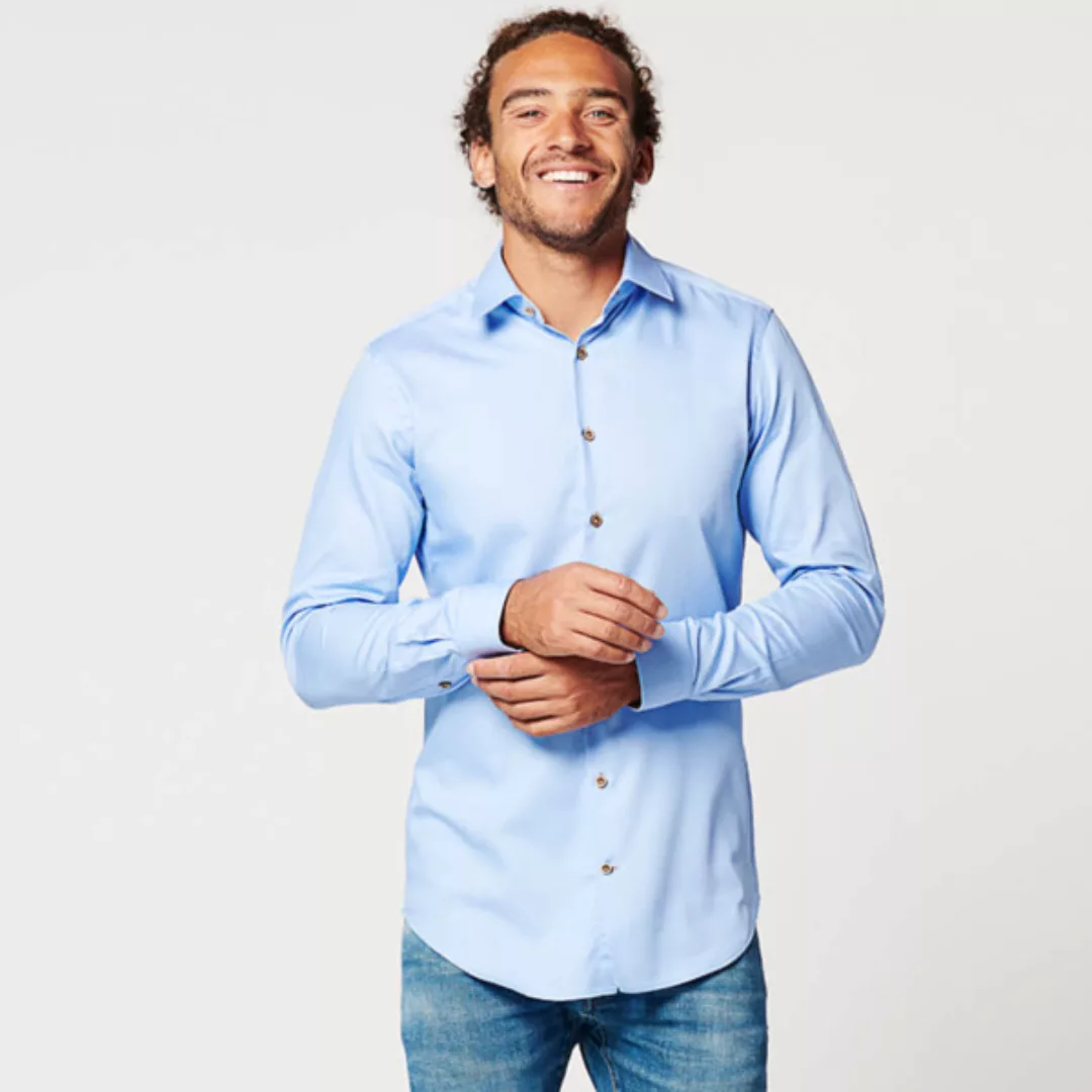 Nachhaltige Langarm Herren Hemd Skot Circular Blue Contrast günstig online kaufen