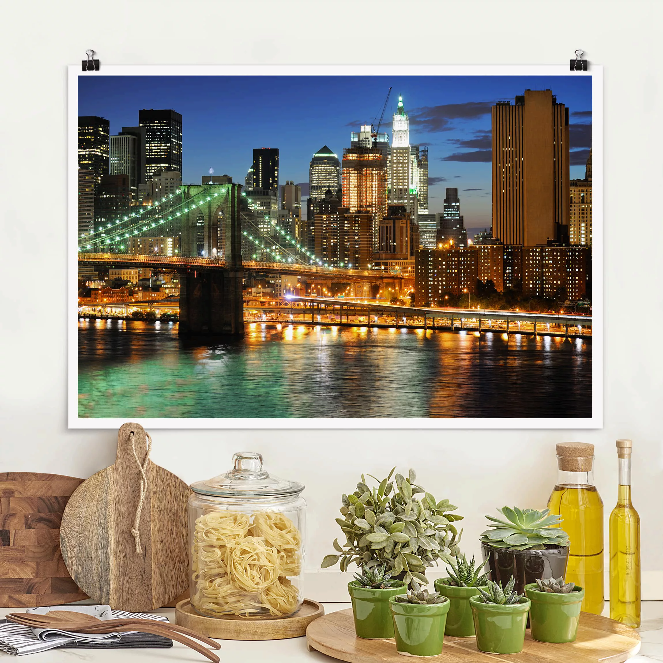 Poster Architektur & Skyline - Querformat Manhattan Panorama günstig online kaufen