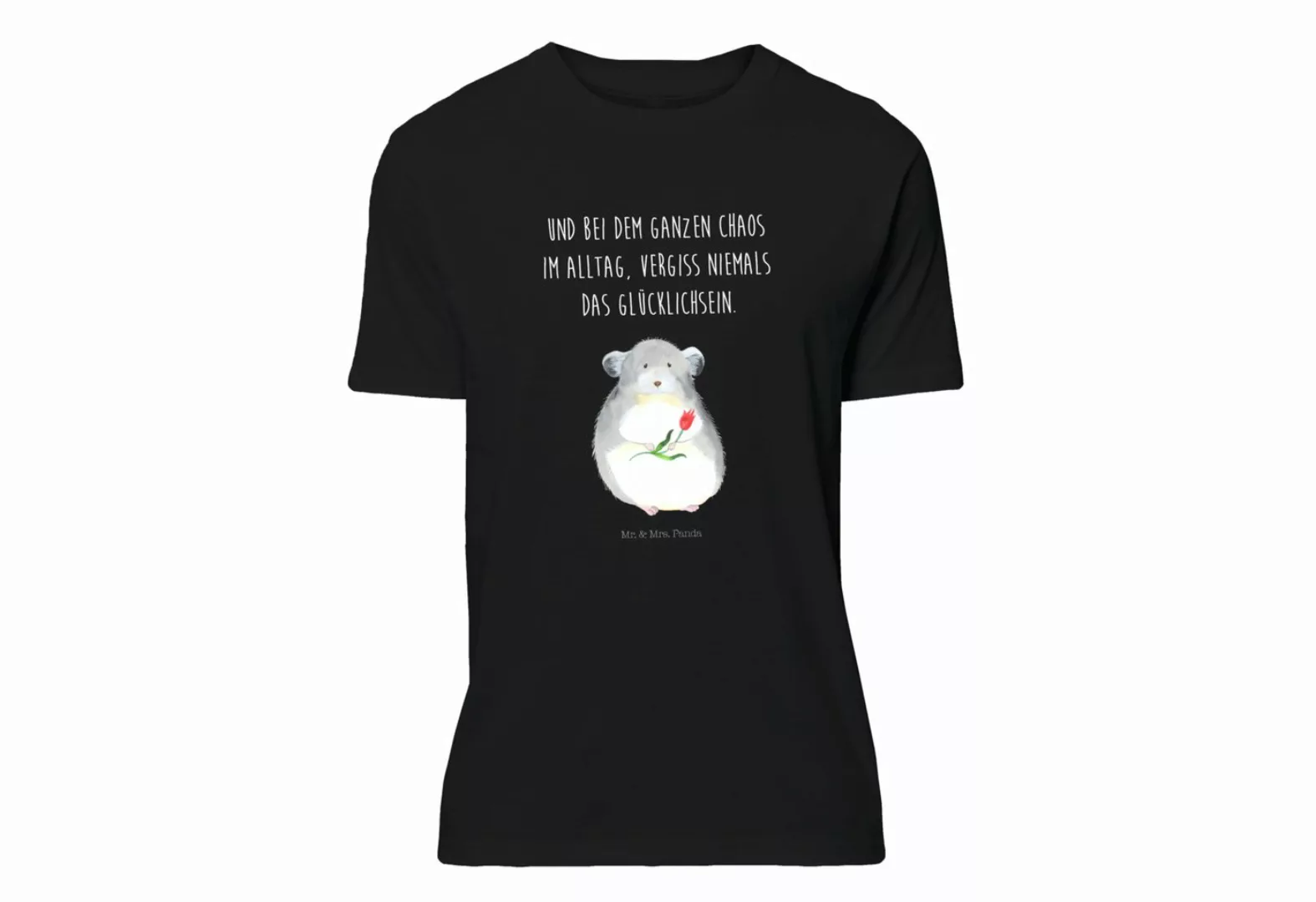 Mr. & Mrs. Panda T-Shirt Chinchilla mit Blume - Schwarz - Geschenk, Lustige günstig online kaufen