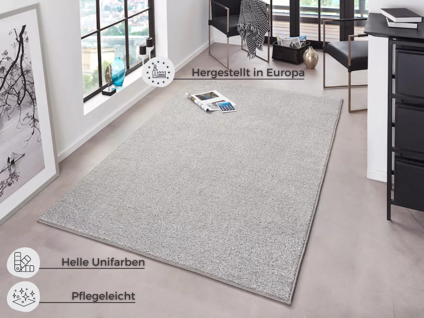 HANSE Home Teppich »Pure 100 Kurzflor«, rechteckig, Kurzflor, Unifarben, Te günstig online kaufen