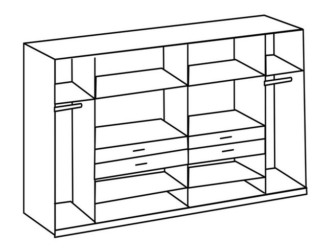 Kleiderschrank 10trg mit 8 Spiegel DENVER von WIMEX braun günstig online kaufen