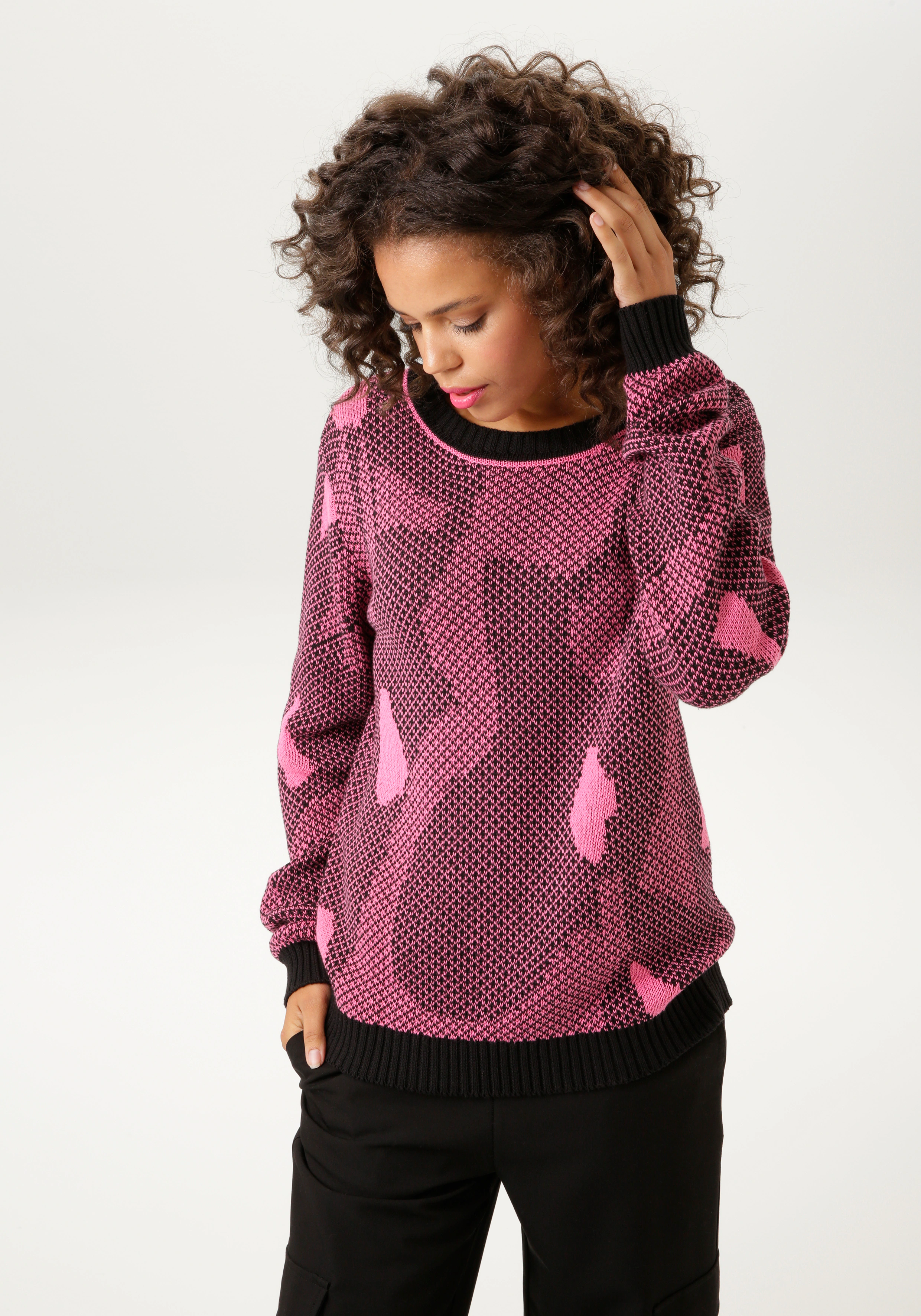 Aniston CASUAL Strickpullover, mit extravagantem, graphischem Jacquard-Must günstig online kaufen