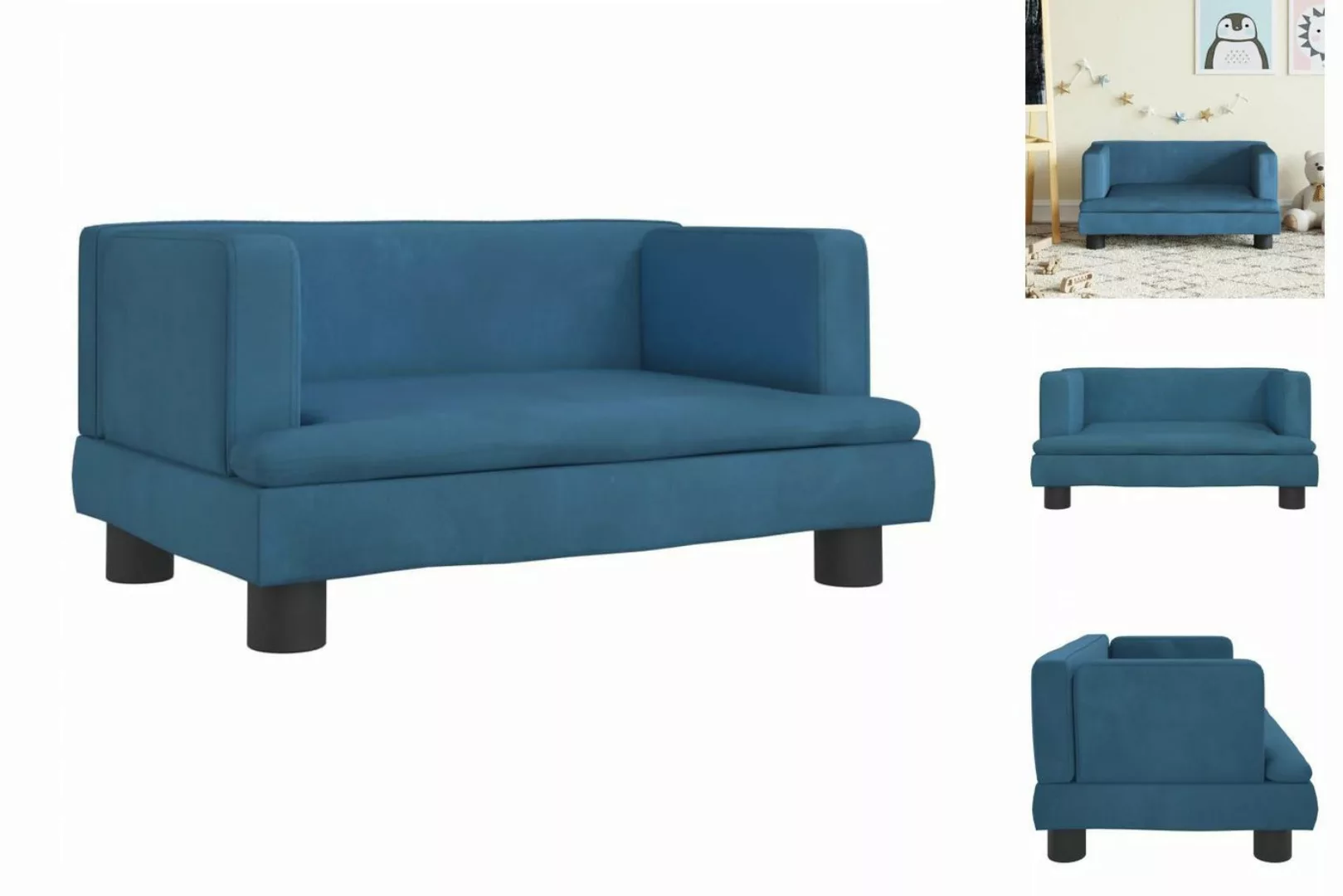 vidaXL Kindersofa Kindersofa Blau 60x40x30 cm Samt Kindercouch Kindermöbel günstig online kaufen