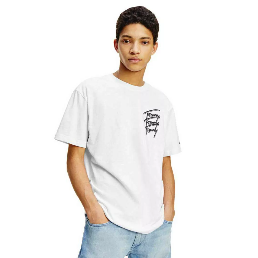 Tommy Jeans Repeat Script Logo Kurzärmeliges T-shirt M White günstig online kaufen