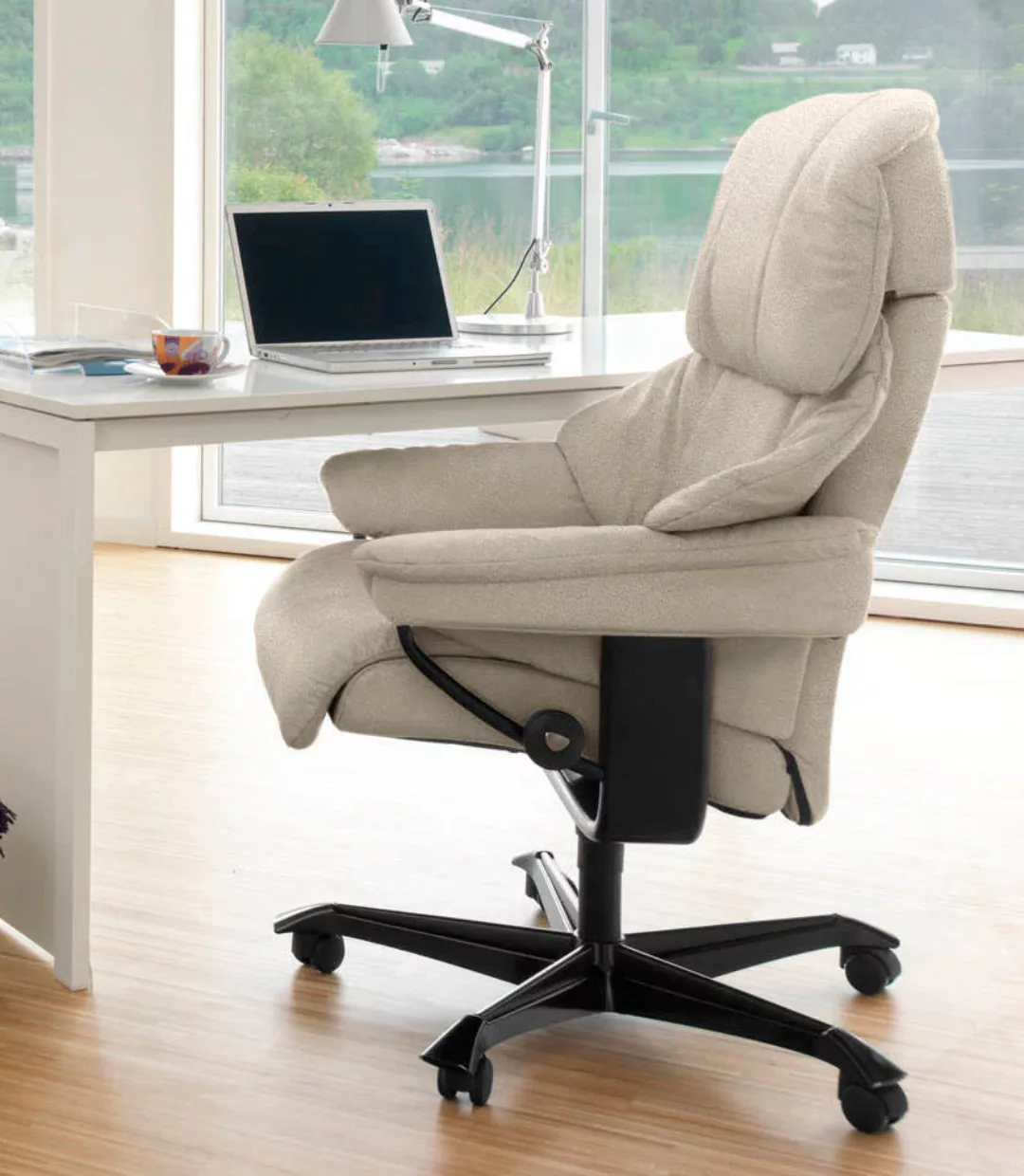 Stressless Relaxsessel "Reno", mit Home Office Base, Größe M, Gestell Schwa günstig online kaufen