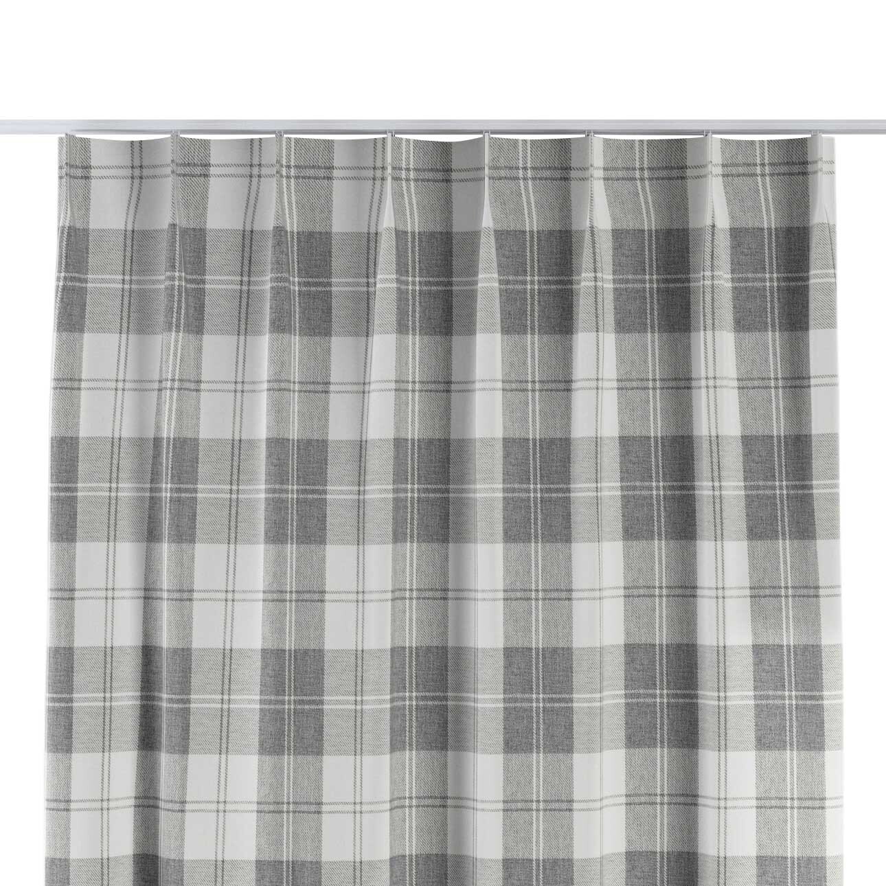 Vorhang mit flämischen 1-er Falten, weiß-grau , Edinburgh (115-79) günstig online kaufen