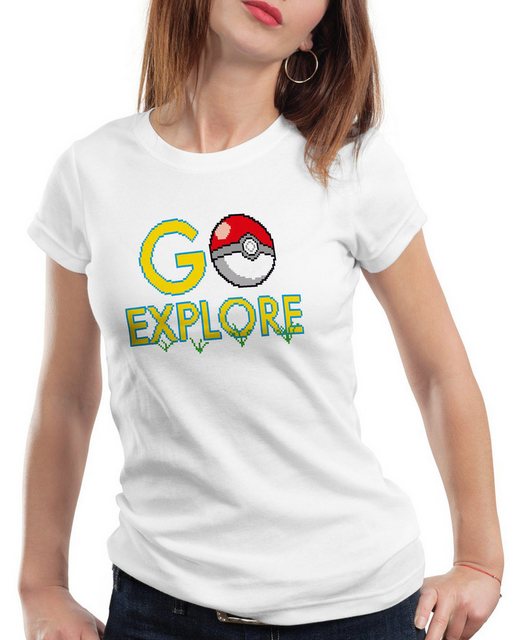 style3 T-Shirt Go Explore poke game app team Pokemon pikachu pokespot arena günstig online kaufen