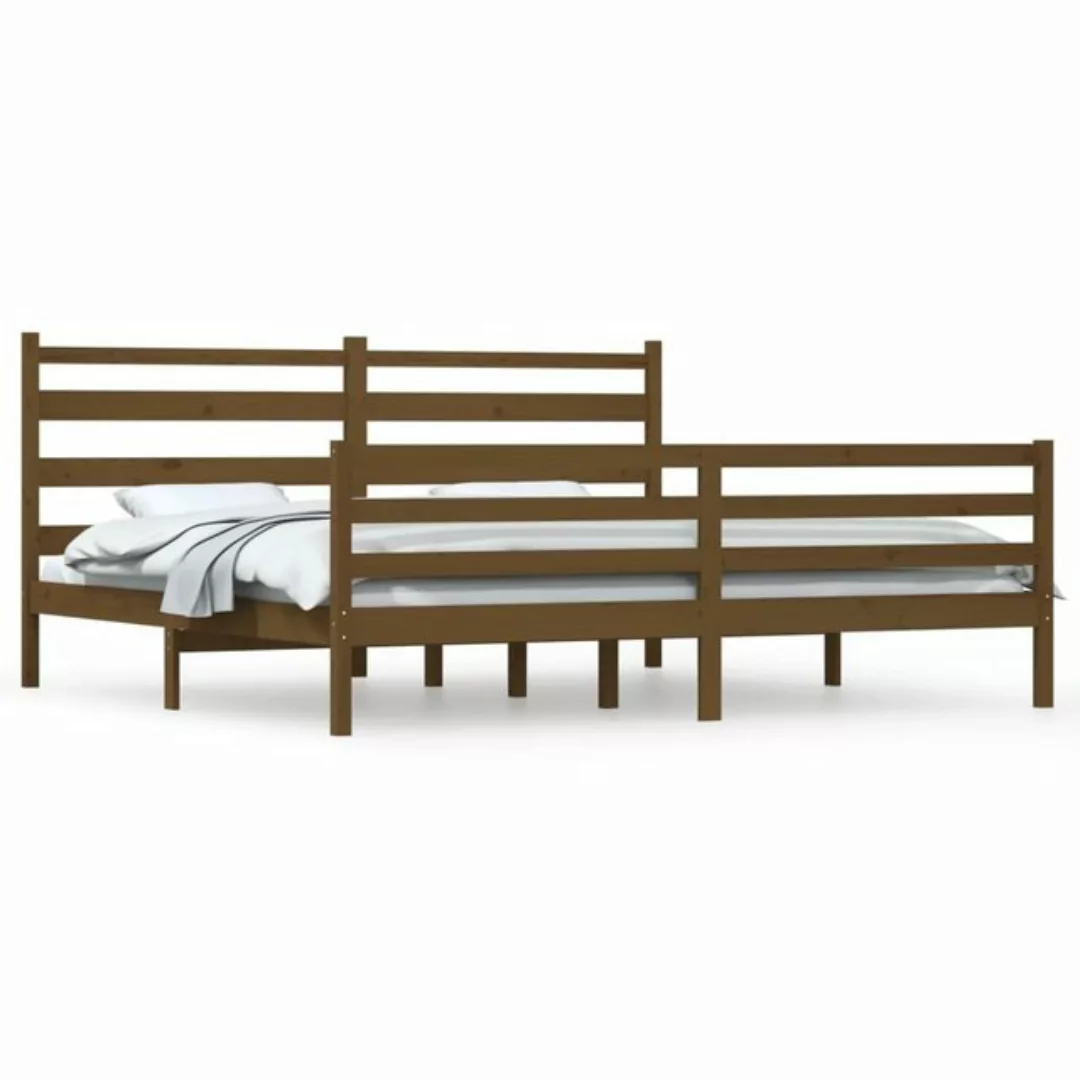 vidaXL Bettgestell Massivholzbett Kiefer 200x200 cm Honigbraun Bett Bettges günstig online kaufen