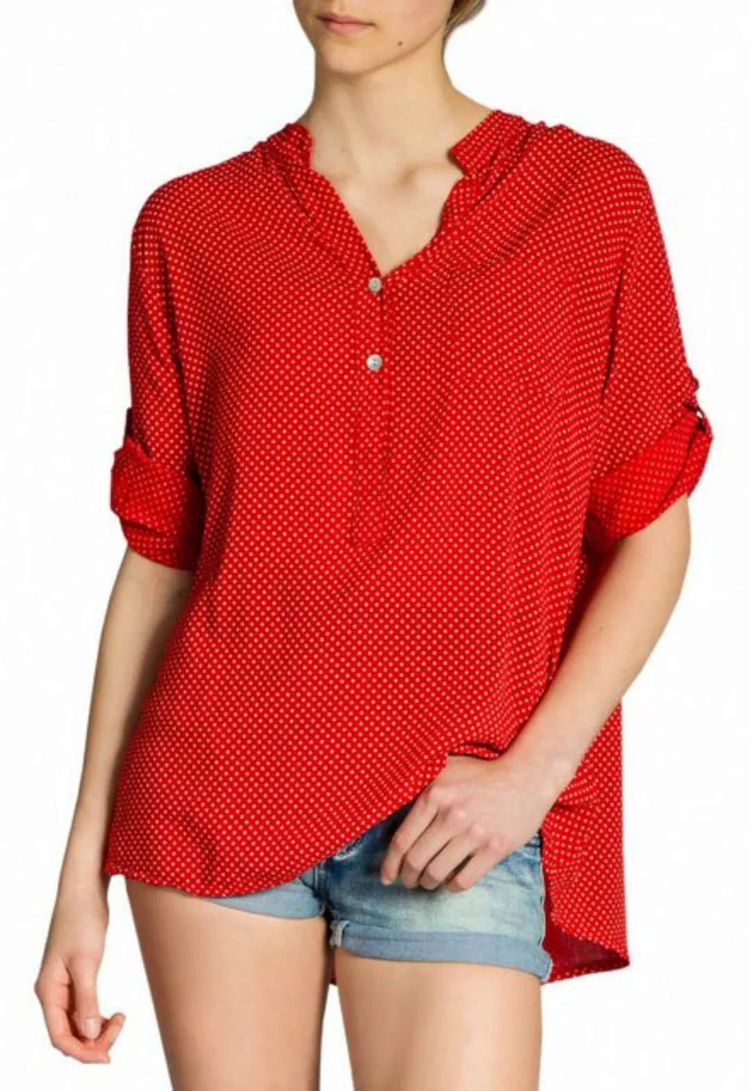 Caspar Shirtbluse BLU013 Damen Bluse gepunktet elegante 3/4 Arm Bluse Pünkt günstig online kaufen