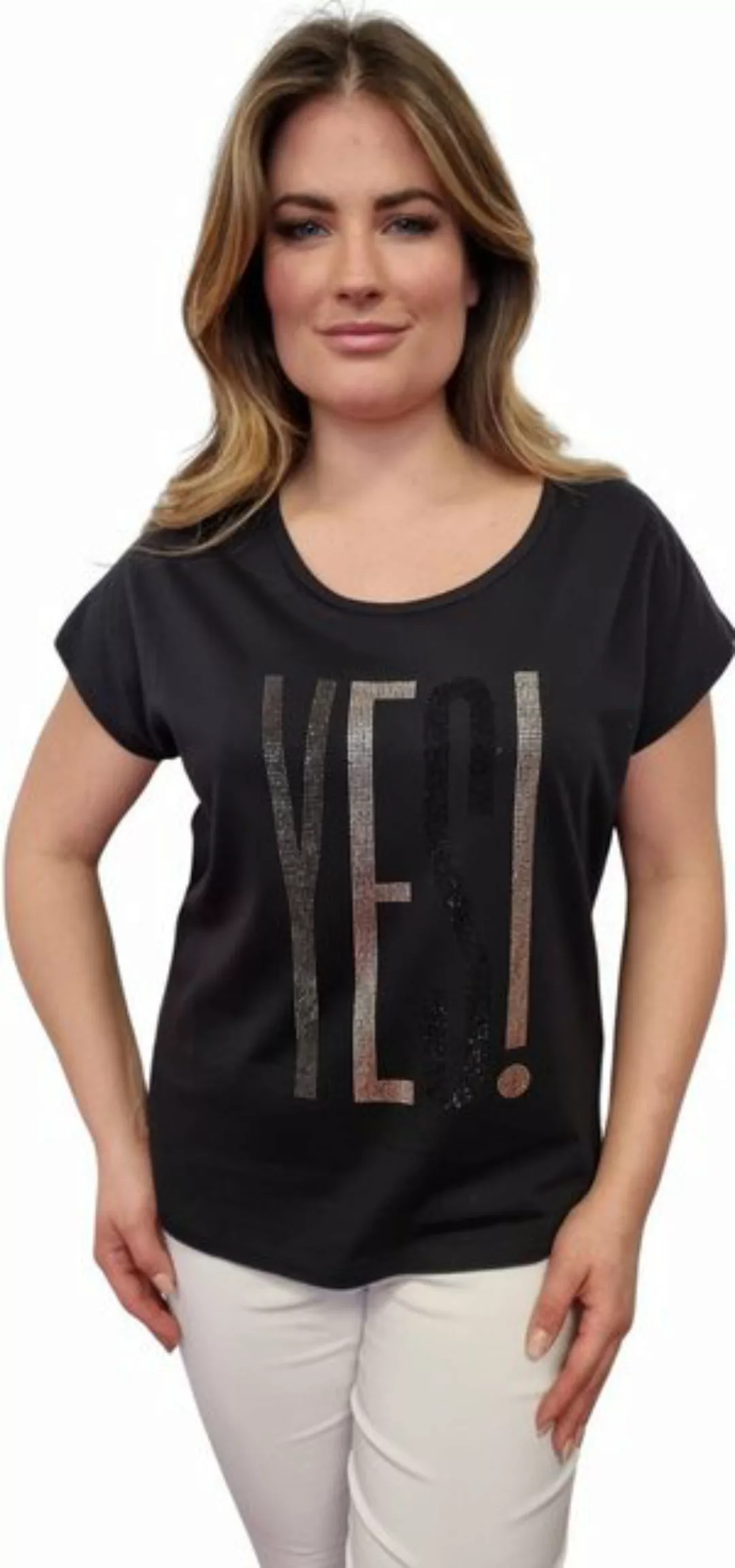 Gio Milano T-Shirt mit Statement-Print "YES günstig online kaufen