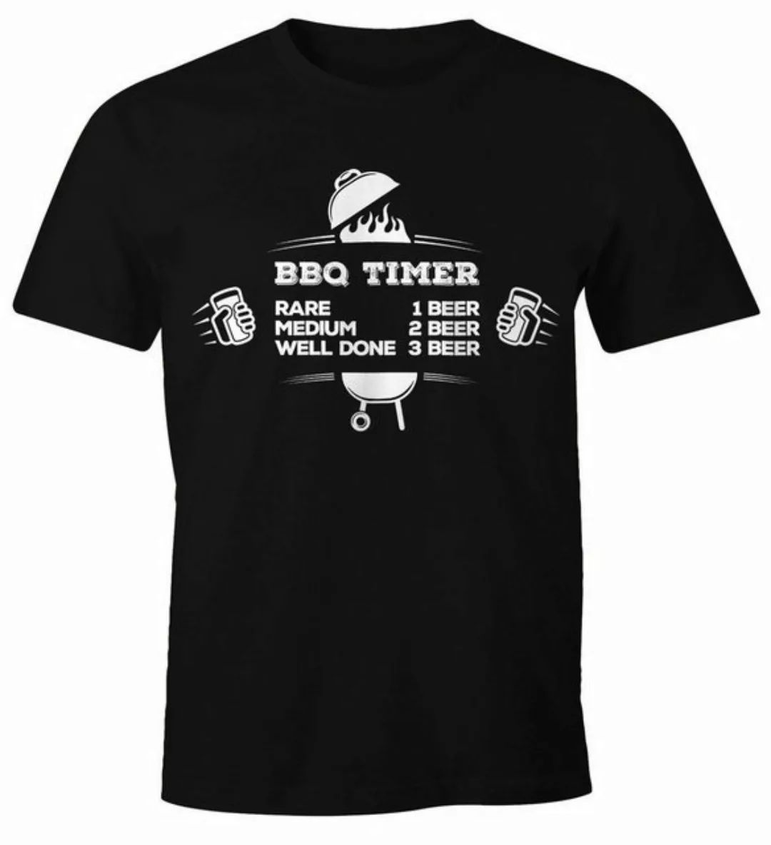 MoonWorks Print-Shirt Herren T-Shirt BBQ Timer Fun-Shirt Grillen Barbecue T günstig online kaufen