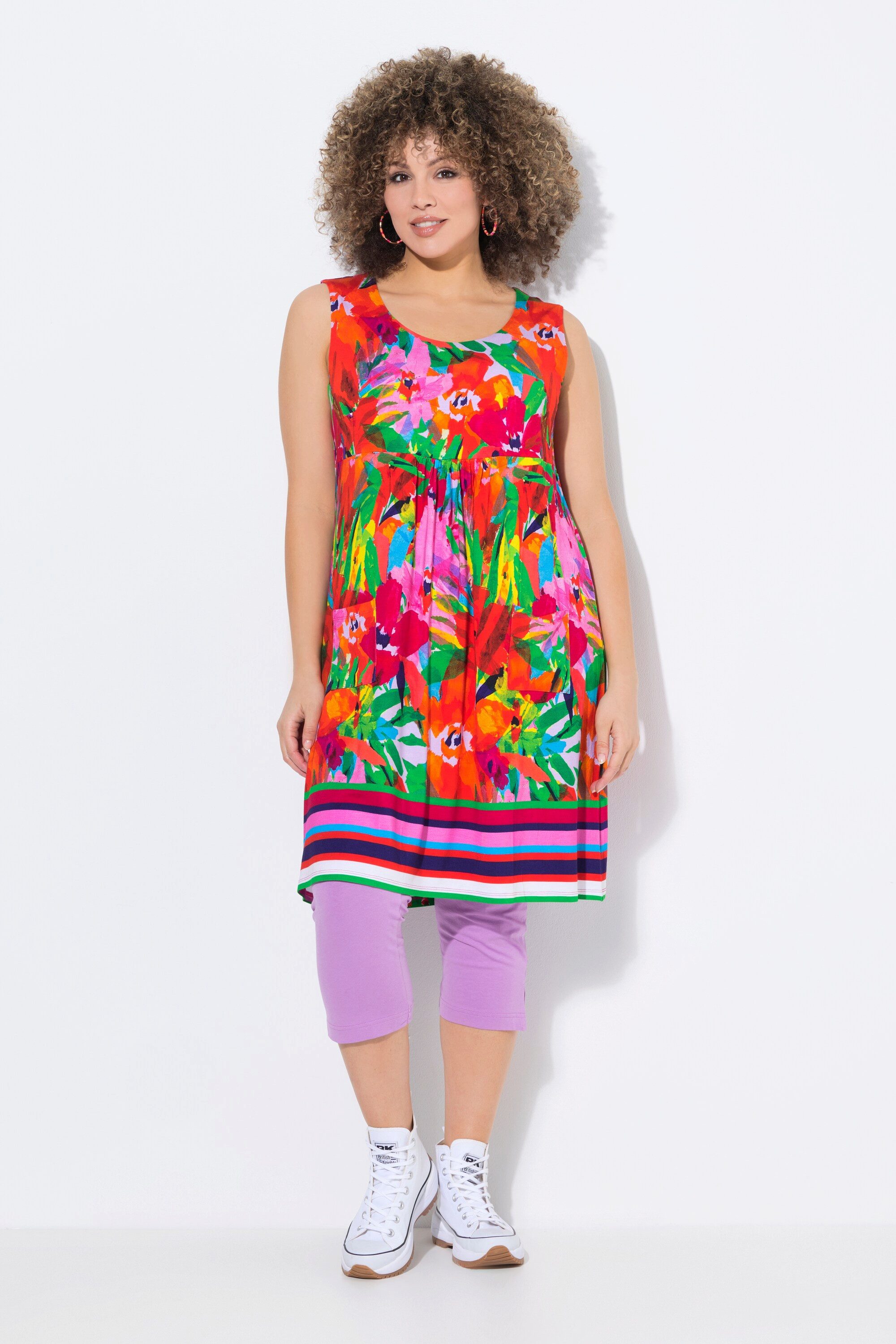 Ulla Popken Minikleid Jerseykleid bedruckt A-Linie günstig online kaufen