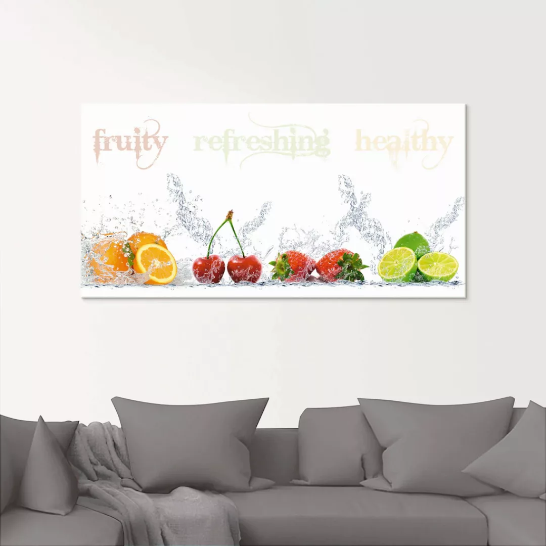 Artland Glasbild "Fruchtig erfrischend gesund Fruchtmix", Lebensmittel, (1 günstig online kaufen