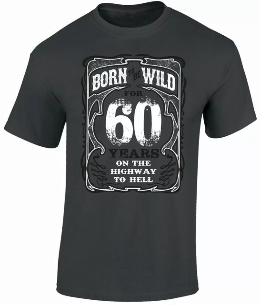 Baddery Print-Shirt Geburtstagsgeschenk für Biker, 60 Jahre, "Born to be wi günstig online kaufen