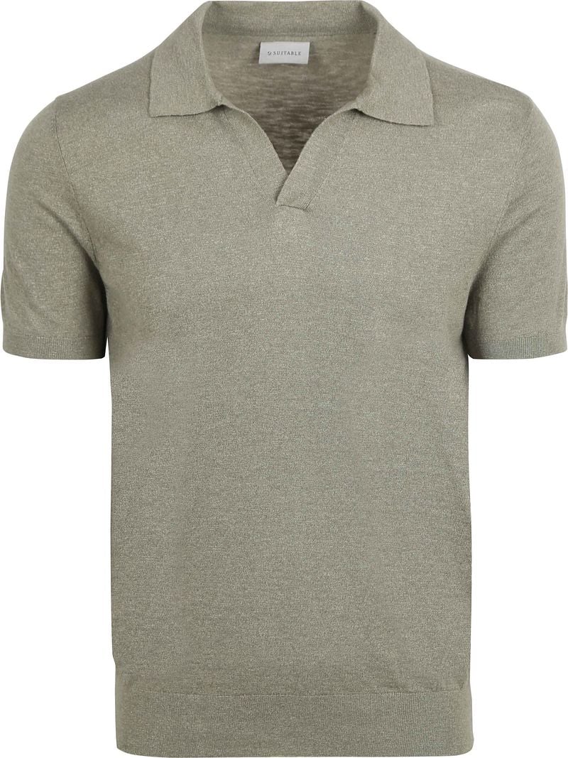 Suitable Poloshirt Riva Leinen Grün - Größe S günstig online kaufen