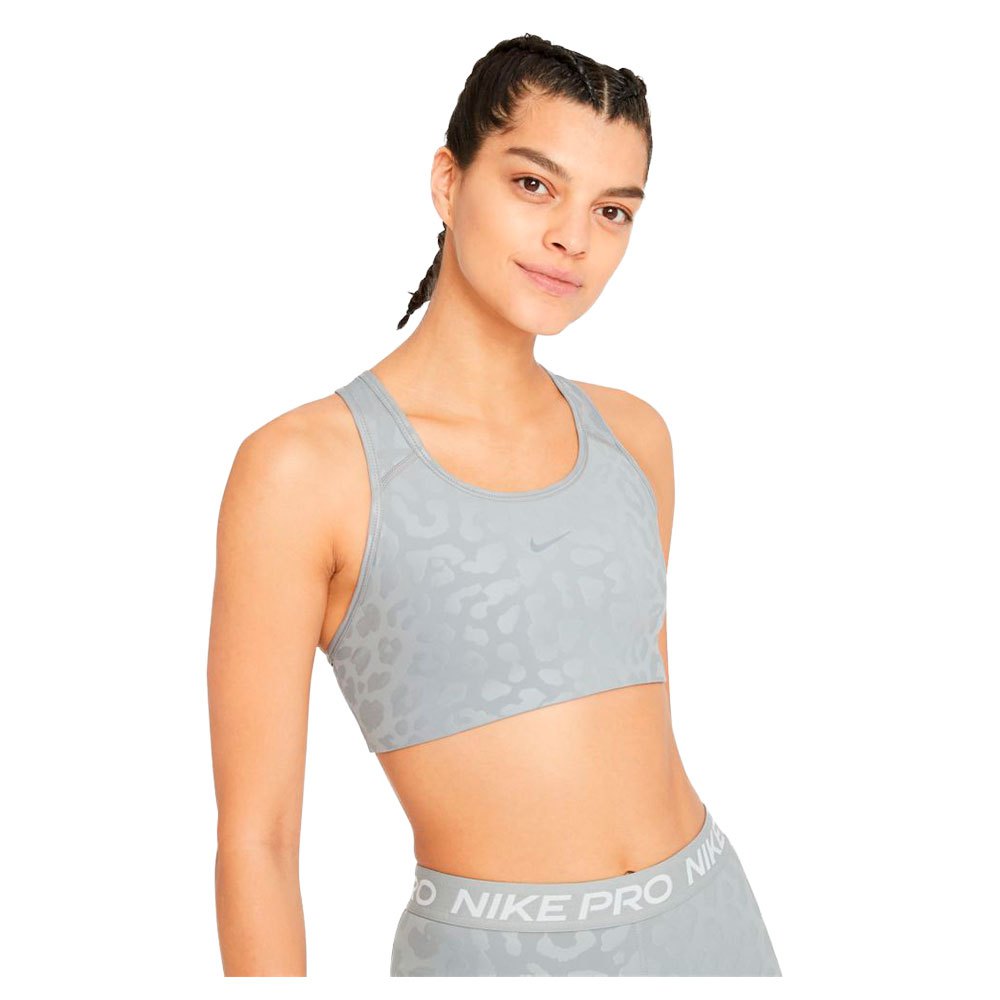 Nike Pro Dri Fit Swoosh Bh S Particle Grey / Clear günstig online kaufen