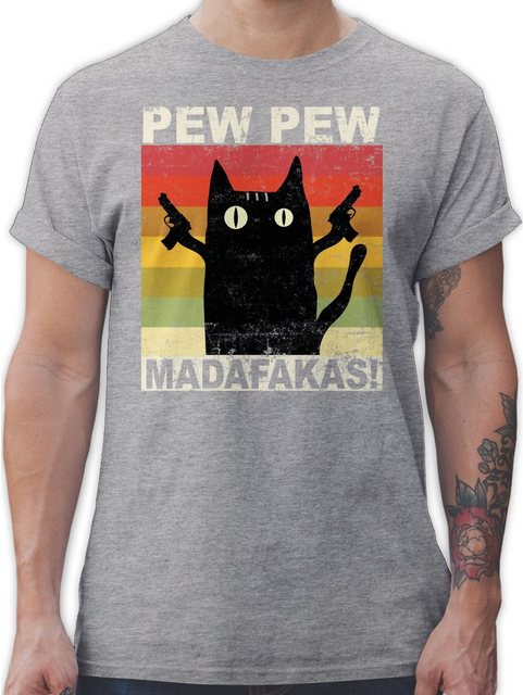 Shirtracer T-Shirt Pew Pew Madafakas Sprüche Statement günstig online kaufen