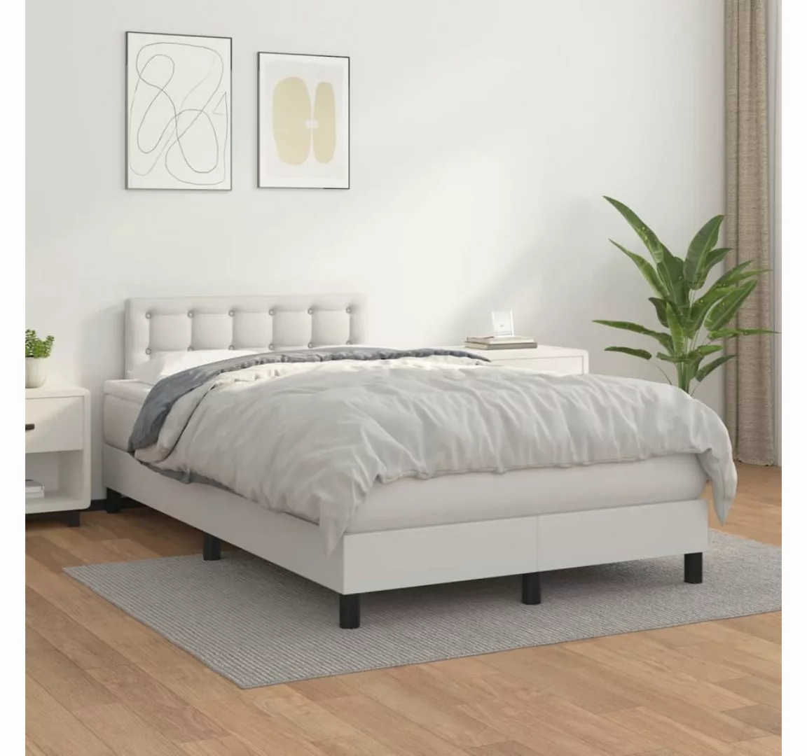 vidaXL Boxspringbett Bett Boxspringbett mit Matratze Kunstleder (120 x 200 günstig online kaufen