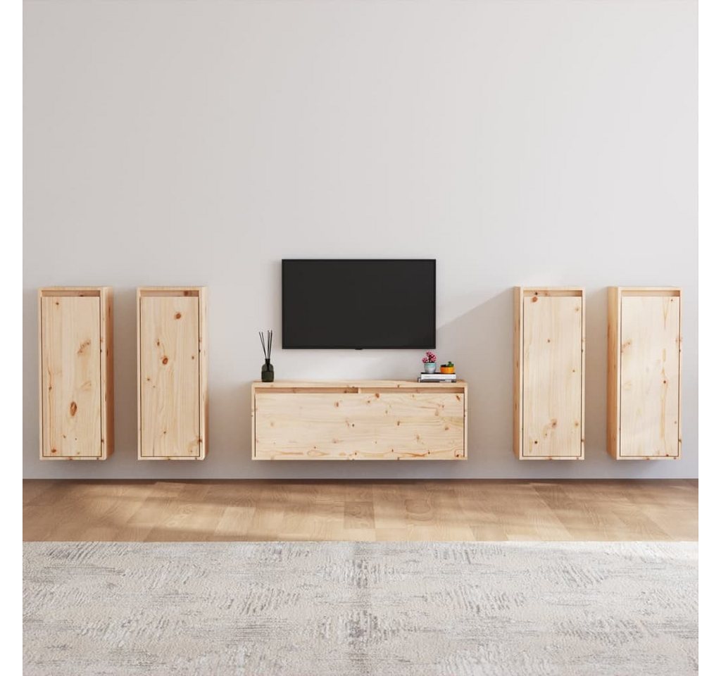 vidaXL TV-Schrank TV-Schränke 5 Stk Massivholz Kiefer Lowboard Lowboard günstig online kaufen