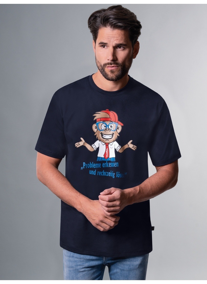 Trigema T-Shirt "TRIGEMA Spruch Shirt mit lustigem Affen-Print", (1 tlg.) günstig online kaufen