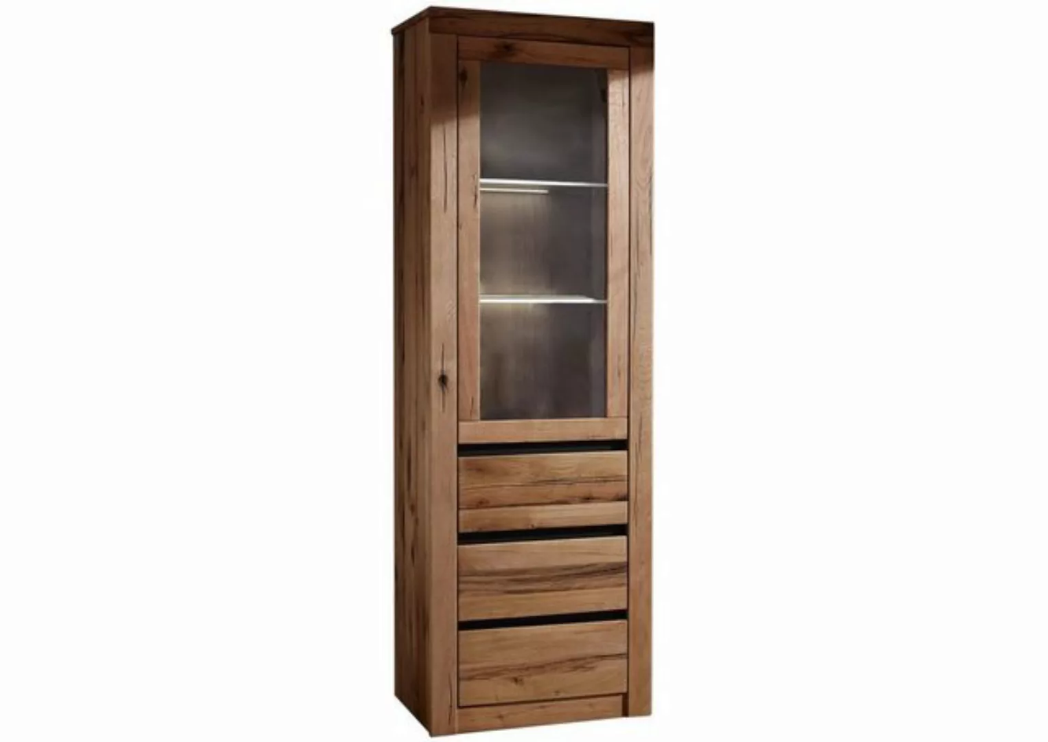 Massivmoebel24 Standvitrine (Vitrine Wild-/Zerreiche 62x42x191 natur geölt günstig online kaufen