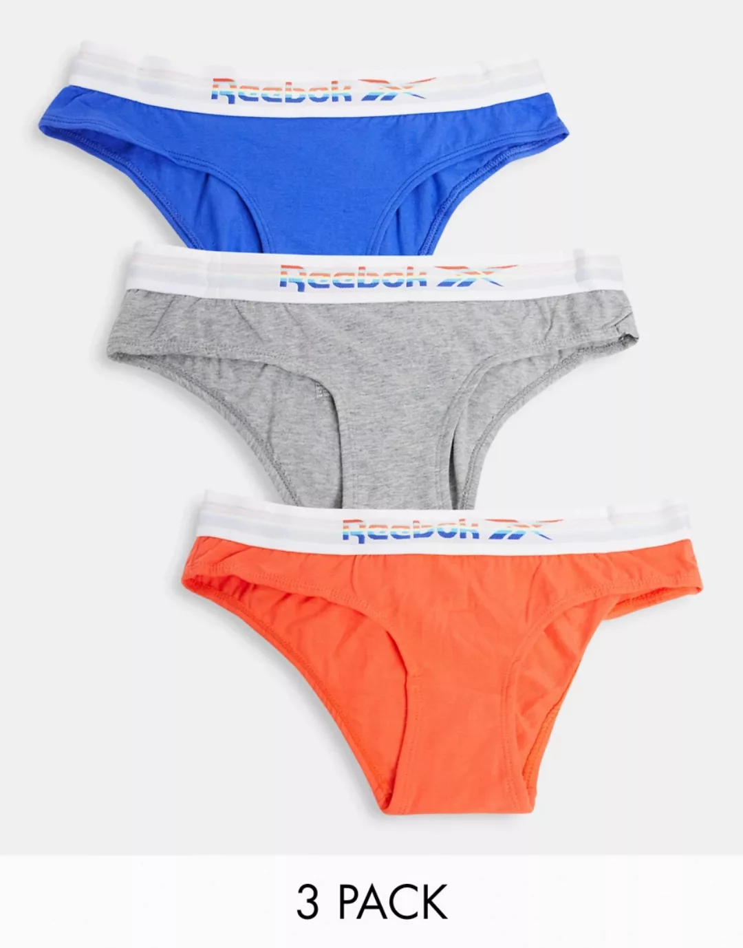 Reebok – Delma – 3er-Pack Unterhosen in Blau/Grau/Rot-Mehrfarbig günstig online kaufen