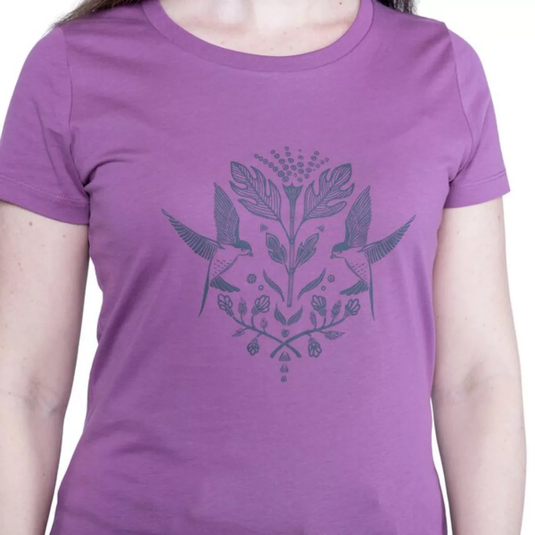 Damen T- Shirt "Elbirds" In Mauve günstig online kaufen