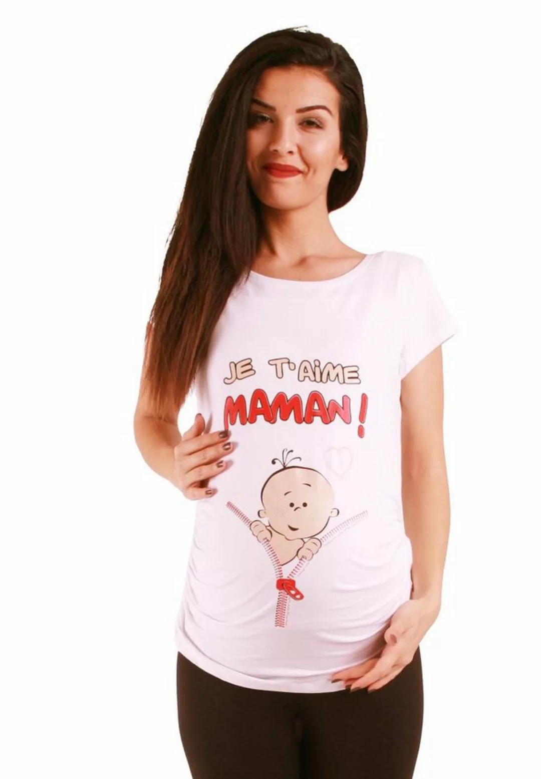 M.M.C. Umstandsshirt Je t’aime maman mit Motiv günstig online kaufen