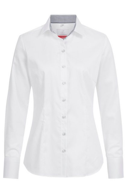 GREIFF Langarmbluse Greiff Corporate Bluse PREMIUM Damen OEKO TEX® Weiß/Bla günstig online kaufen