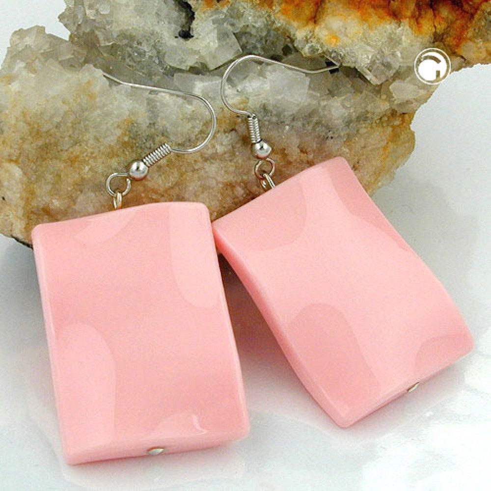 unbespielt Paar Ohrhänger Ohrhaken Viereck rosa günstig online kaufen