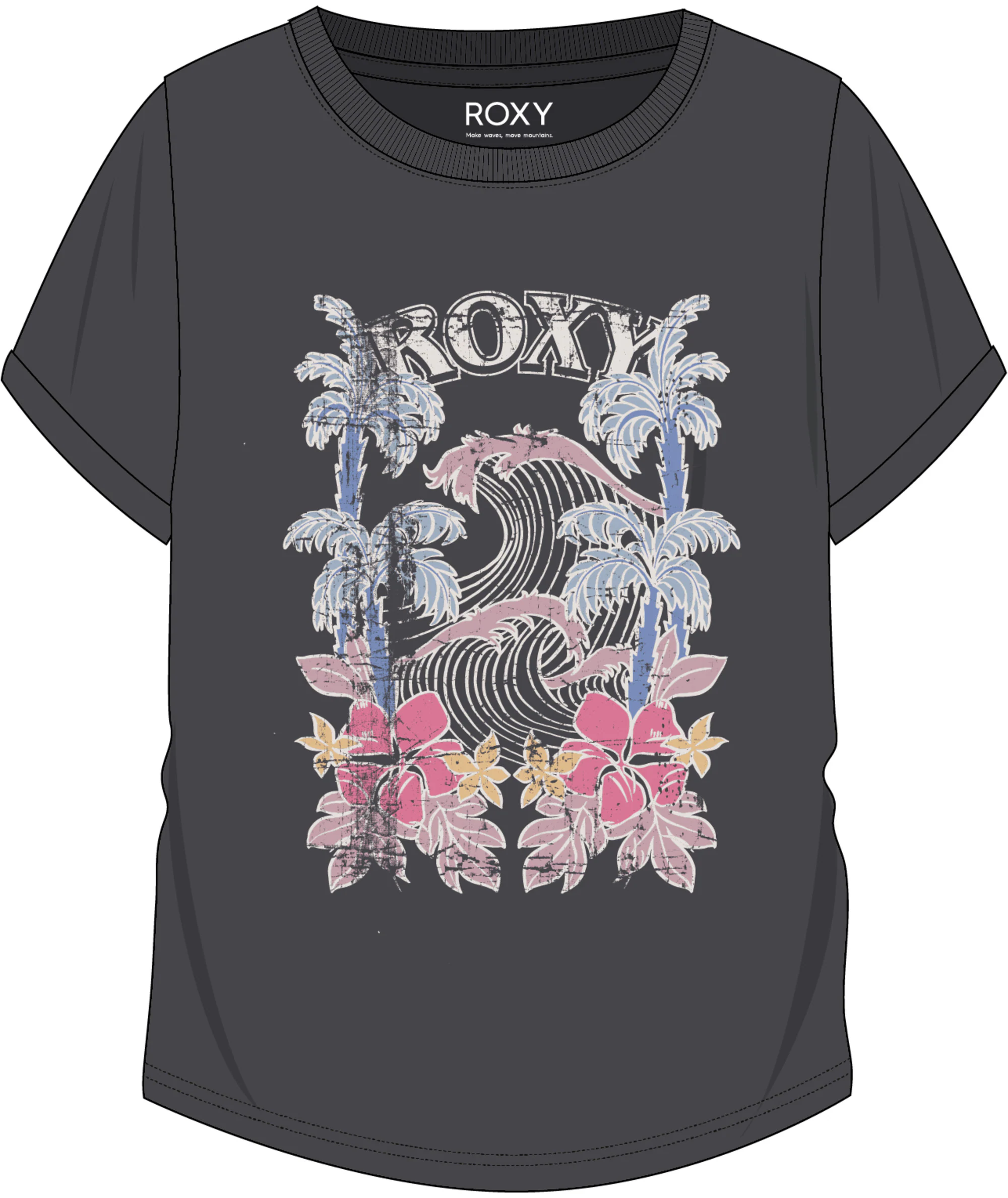 Roxy Print-Shirt Roxy Oceanregular Poster - T-Shirt für Frauen XS, Phantom günstig online kaufen