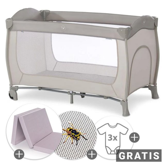 Hauck Baby-Reisebett Sleep N Play Go Plus - Beige, Kinder Reisebett mit Mat günstig online kaufen