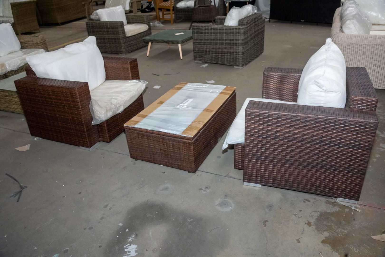 #HBM 2912: 2x Sessel Provence + Tisch Tibera-braun-meliert günstig online kaufen