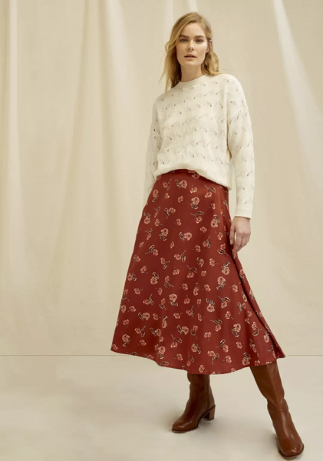 Tencel Midi Rock - Alison Floral Midi Skirt günstig online kaufen