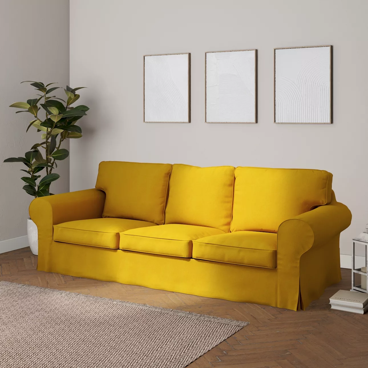 Bezug für Ektorp 3-Sitzer Schlafsofa, neues Modell (2013), senffarbe, 40cm günstig online kaufen