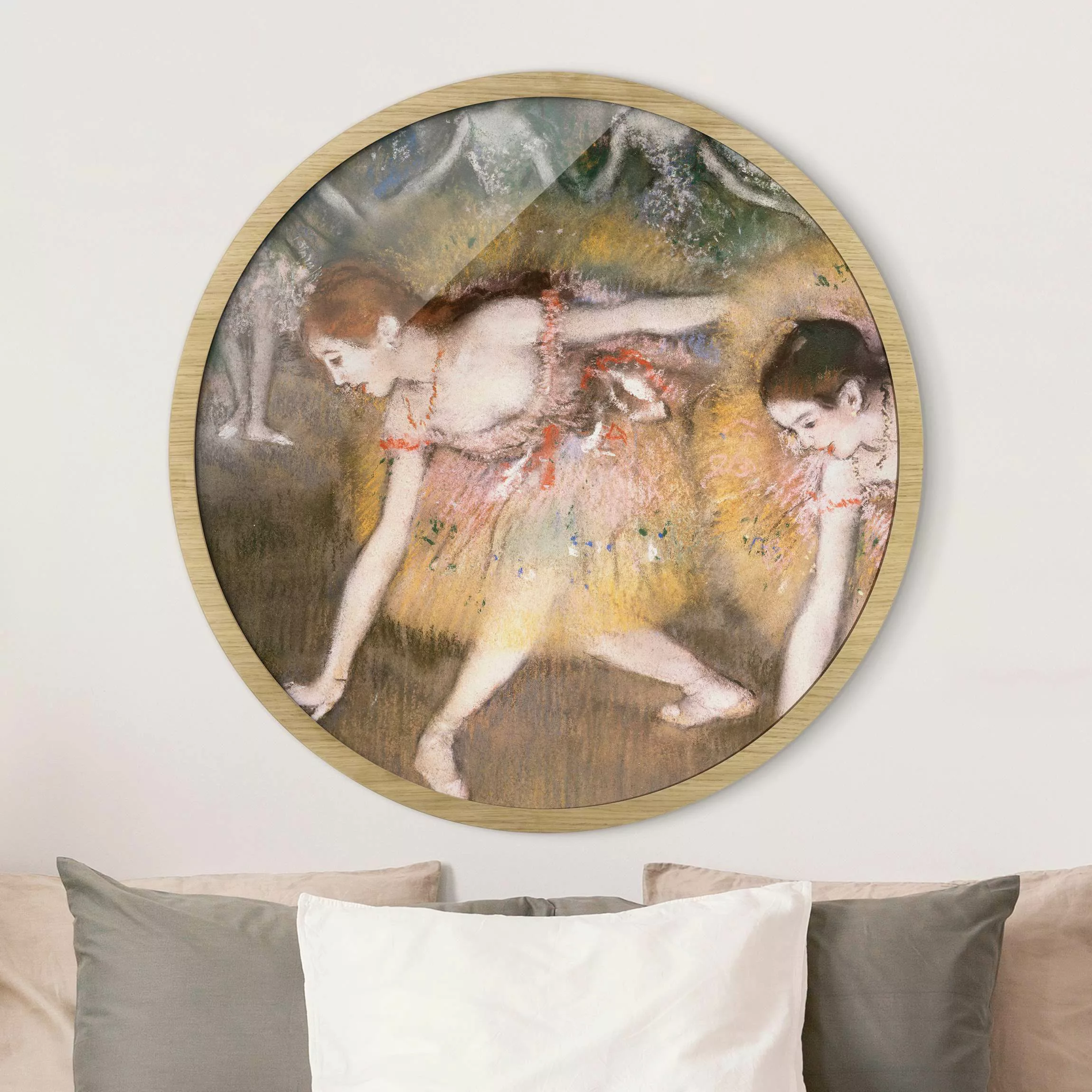 Rundes Gerahmtes Bild Edgar Degas - Verbeugende Ballerinen günstig online kaufen