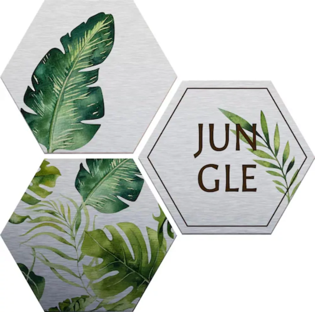 Wall-Art Metallbild »Kvilis Jungle«, Kinder, (Set), Metallposter Collage günstig online kaufen