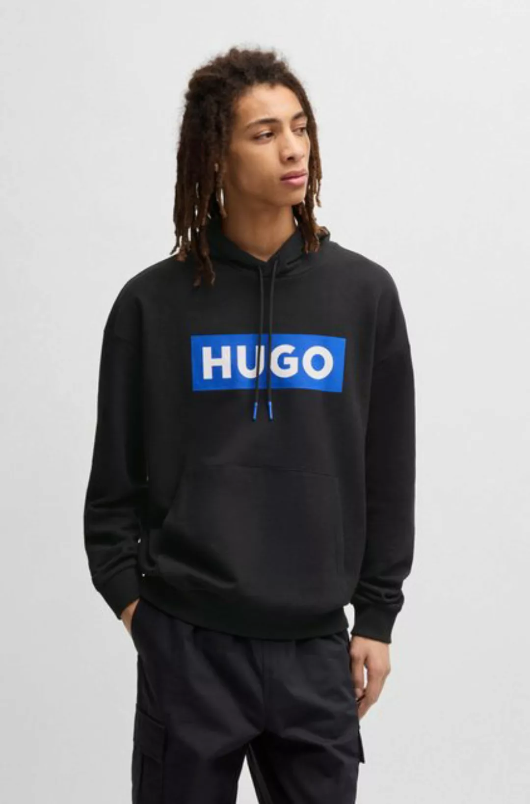 HUGO Blue Kapuzensweatshirt Nalves mit großem Logo-Druck, Unisex günstig online kaufen