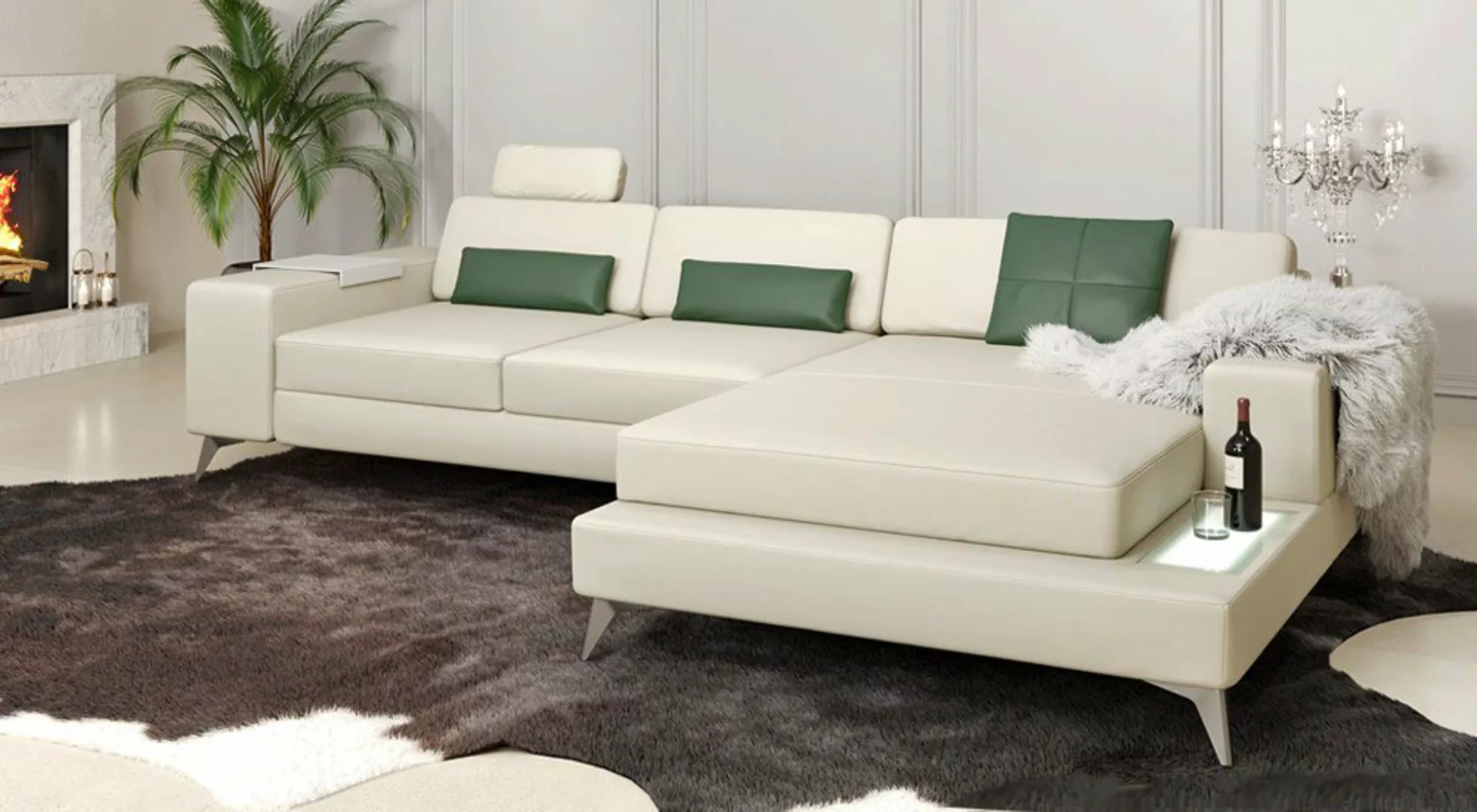 BULLHOFF Wohnlandschaft Wohnlandschaft Ledersofa Ecksofa Designsofa Eckcouc günstig online kaufen