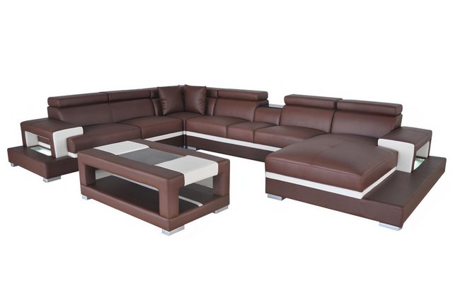 Xlmoebel Sofa Designer Ledersofa fürs Wohnzimmer mit Polstern und Eckcouch günstig online kaufen