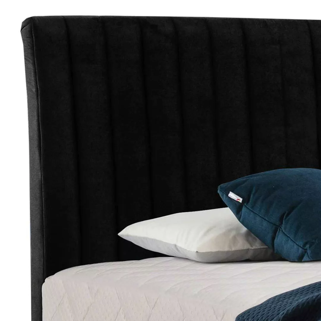 Boxspringbett Doppelbett in Schwarz aus Webstoff günstig online kaufen