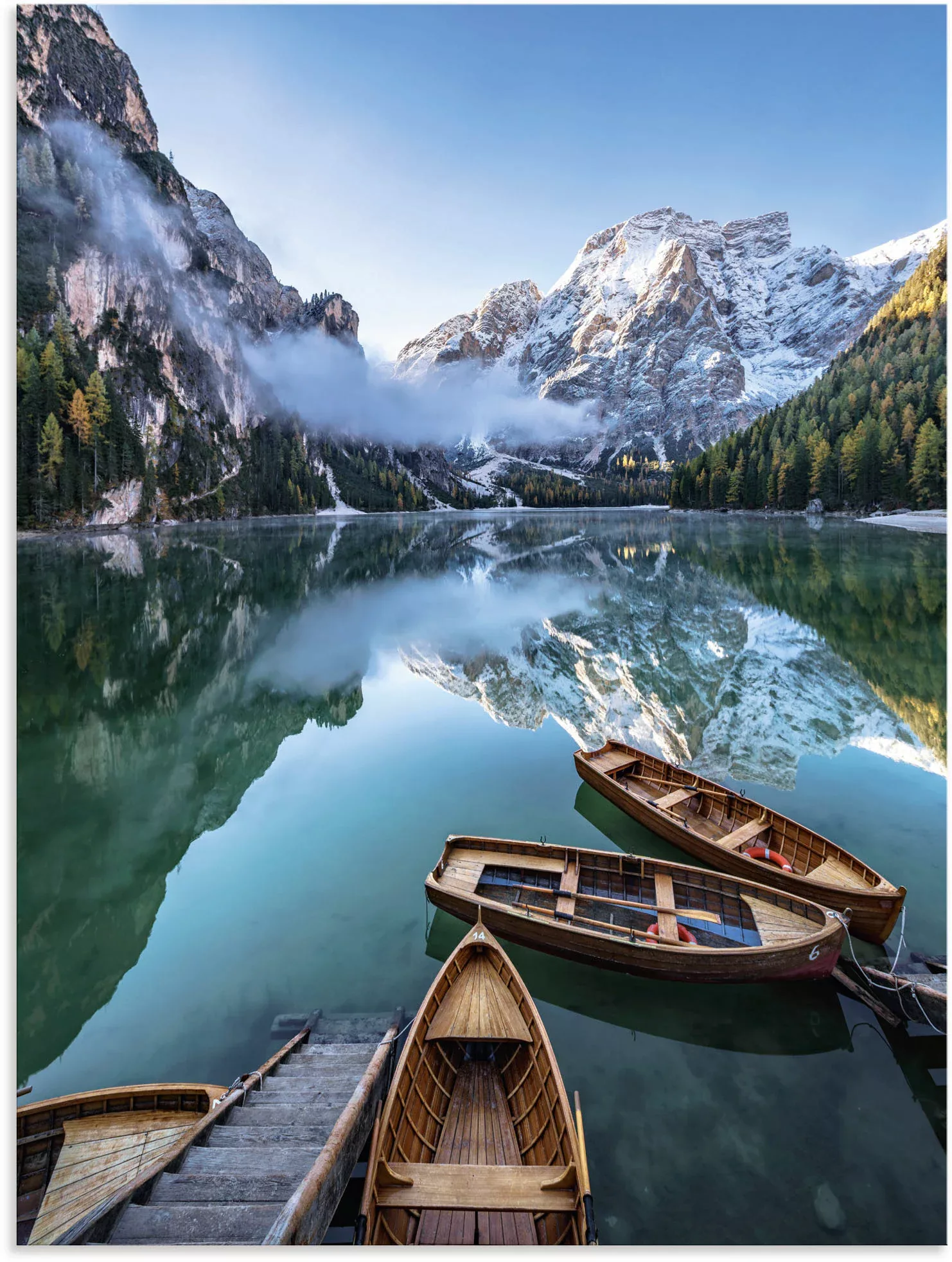 Artland Wandbild "Pragser Wildsee in Südtirol", Bilder von Booten & Schiffe günstig online kaufen