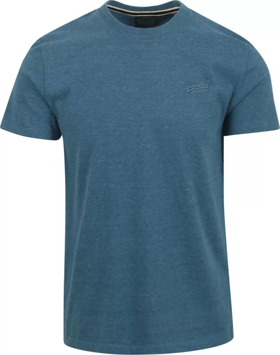 Superdry Classic T Shirt Melange Blau - Größe S günstig online kaufen